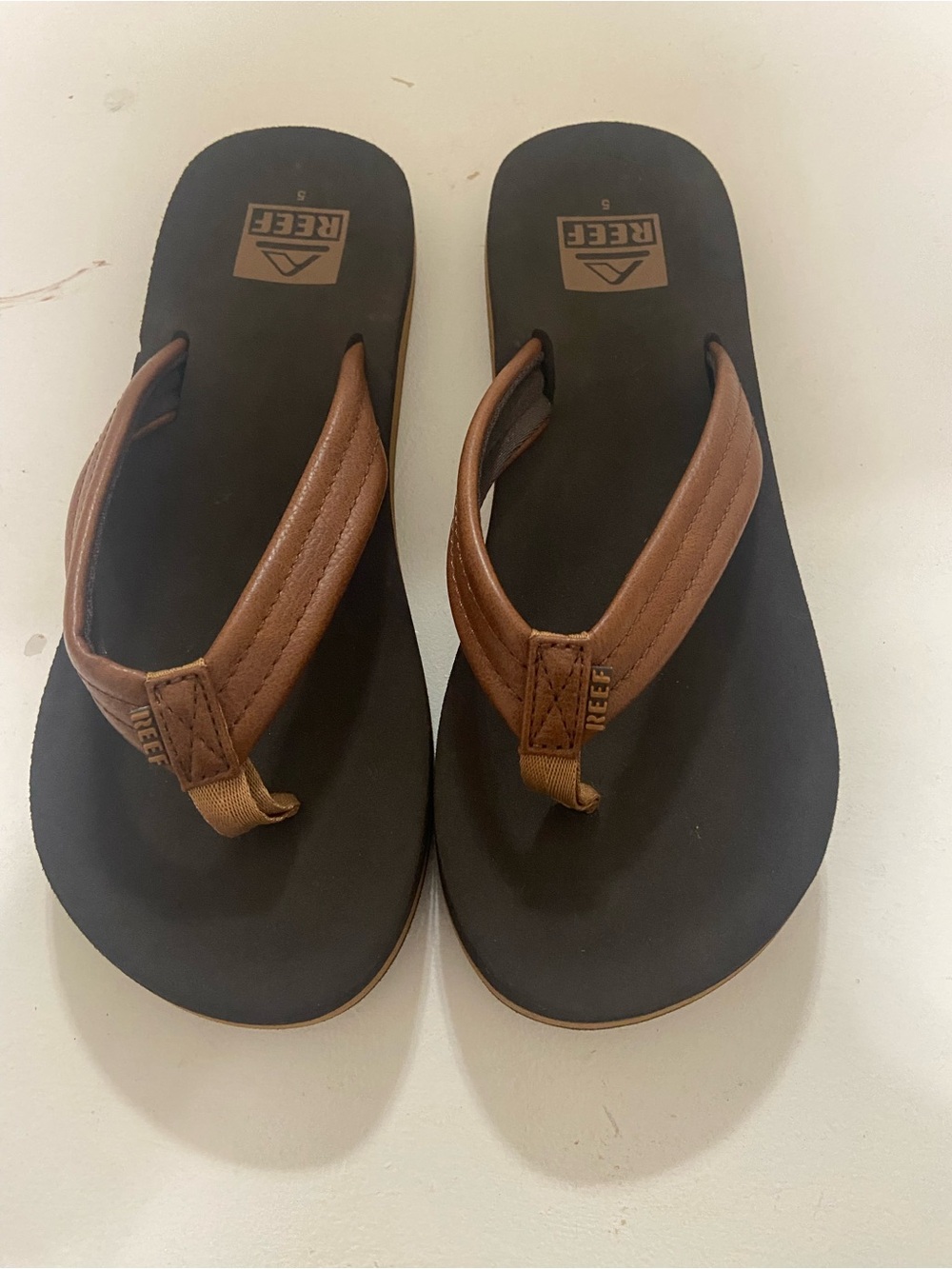 Reef Brown and Black Men’s Foam Strap Flip Sandals